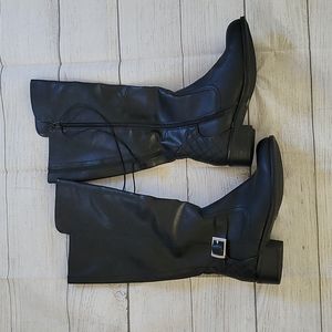 Women's Black Arizona Knee High Boots w/ Full Zipper
